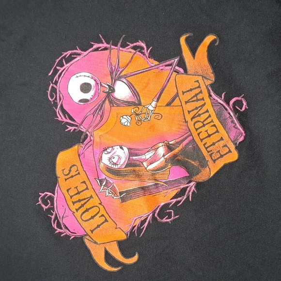 Disney The Nightmare Before Christmas Love Is Eternal Black Graphic Tee VG S - Picture 2 of 4